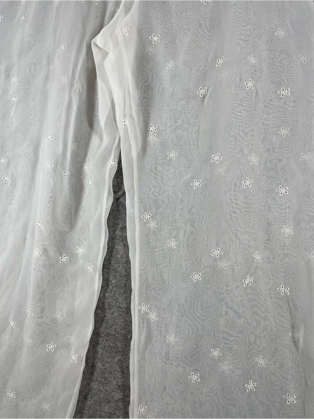 La Senza Sheer Mesh Lounge Pants White Embroidered Y2K Coquette Large Festival - Picture 14 of 16